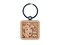 Wow Vintage Comic Pop Art Engraved Wood Square Keychain Tag Charm